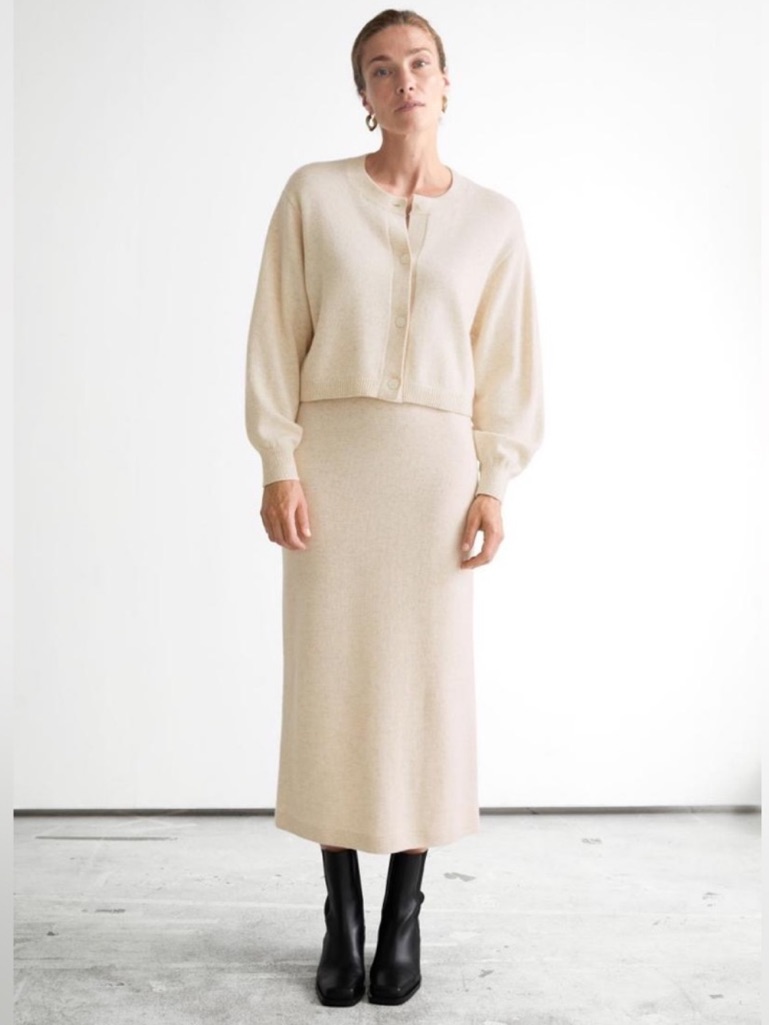 & Other Stories Slim Midi Knit Skirt